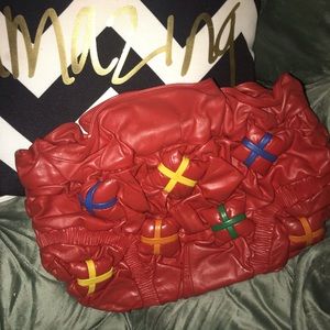 Red multicolor block clutch! Vintage